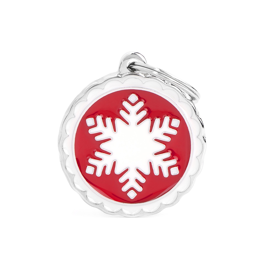 MyFamily Red Big Circle White Snowflake