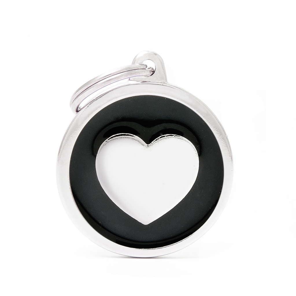 MyFamily Black Big Circle Heart