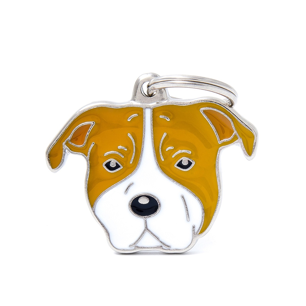 MyFamily White And Brown American Staffordshire Terrier