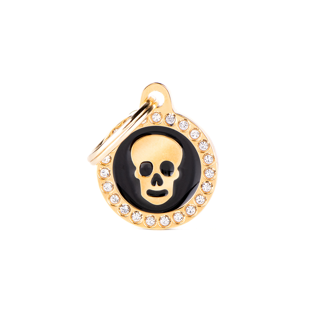 MyFamily Black Circle Glam Skull Gold