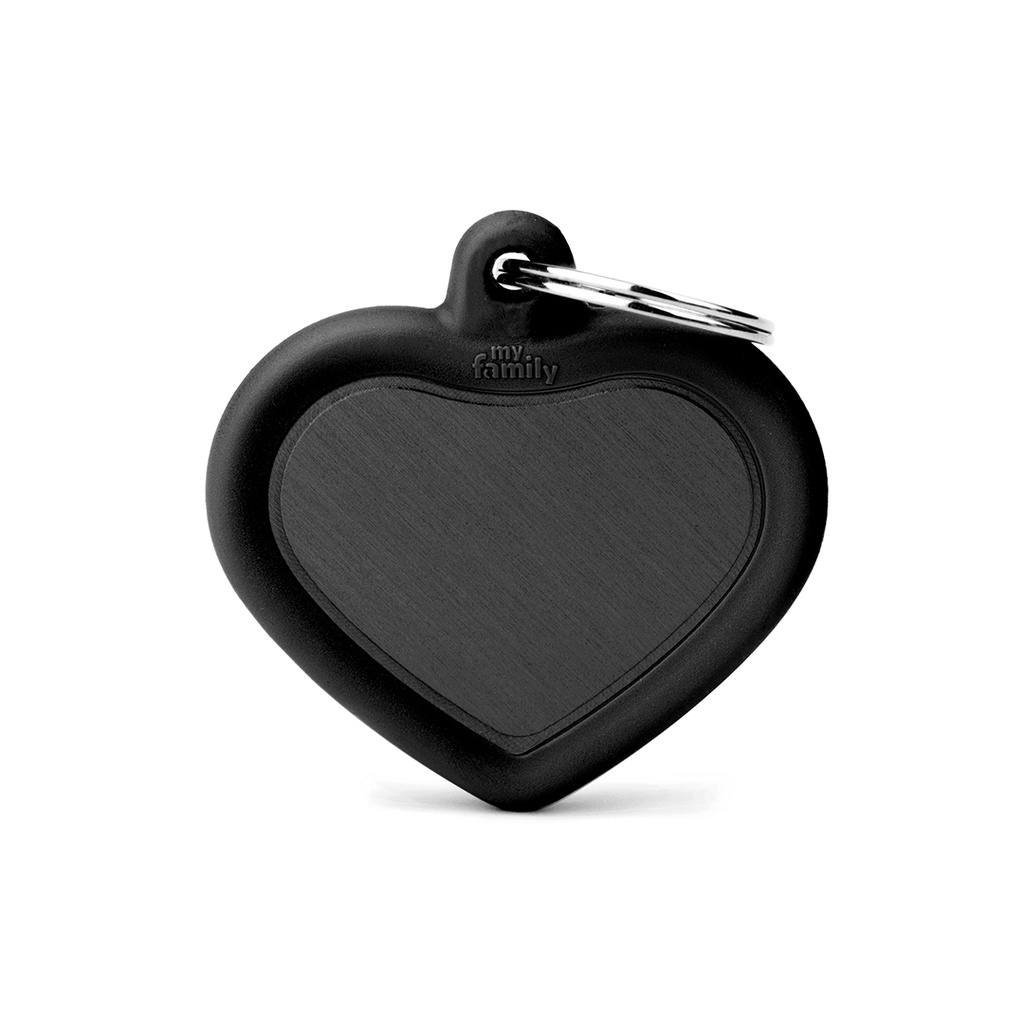 MyFamily Aluminium Black Heart With Black Rubber
