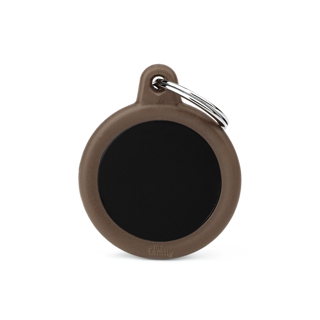 MyFamily Aluminium Black Circle With Brown Rubber
