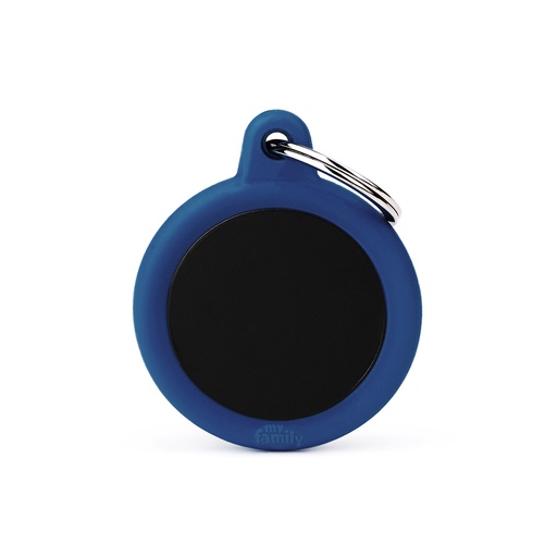 [MF21552] MyFamily Aluminium Black Circle With Dark Blue Rubber