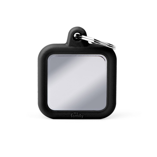 [MF27446] MyFamily Chromed Square With Black Rubber