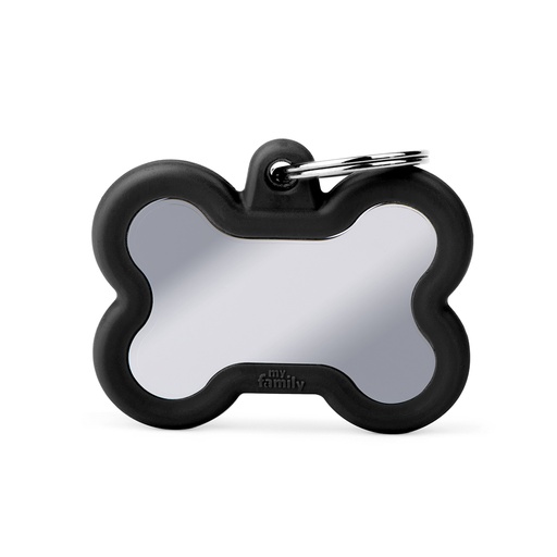 [MF27442] MyFamily Chromed Bone With Black Rubber