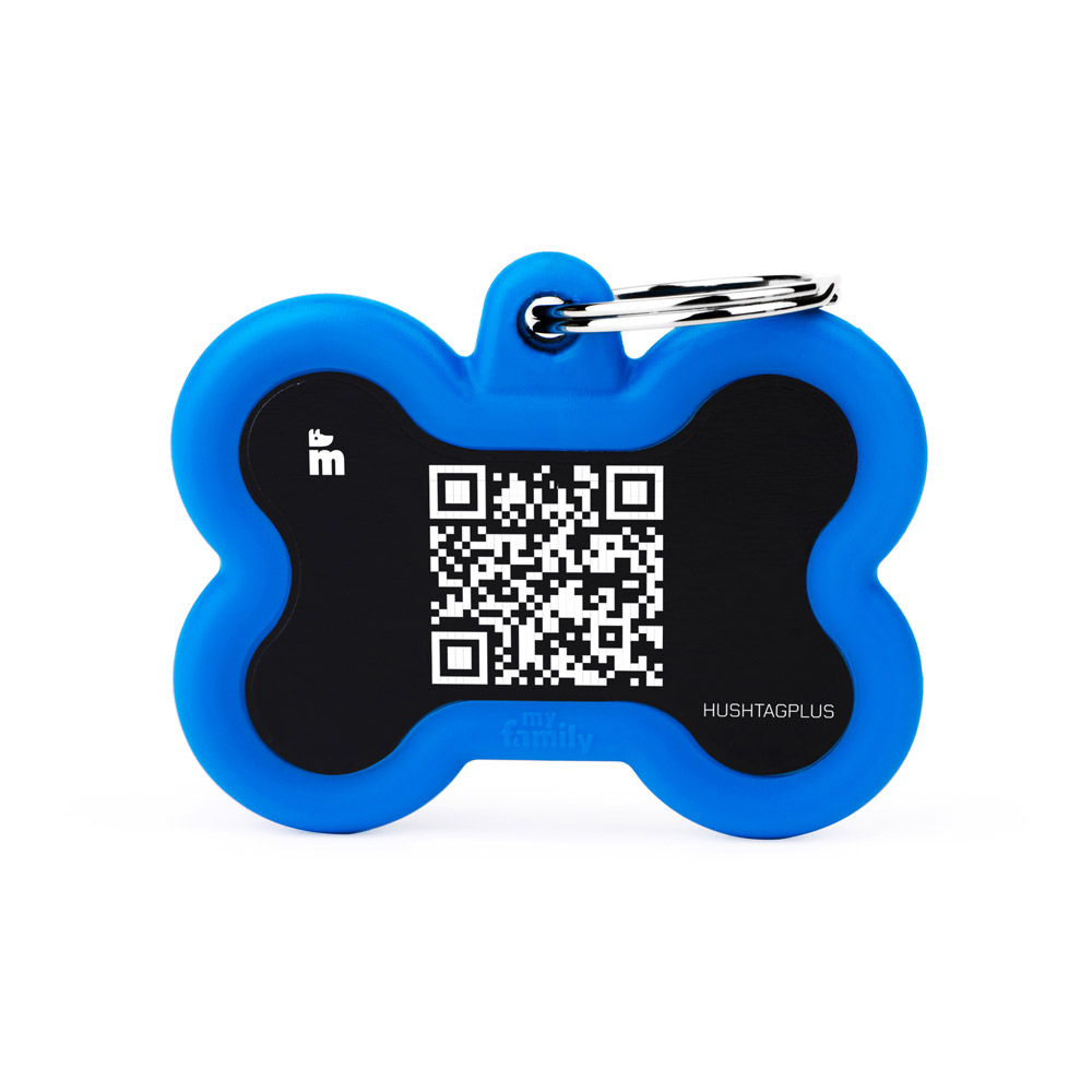 MyFamily Qrcode Aluminium Black Bone With Blue Rubber