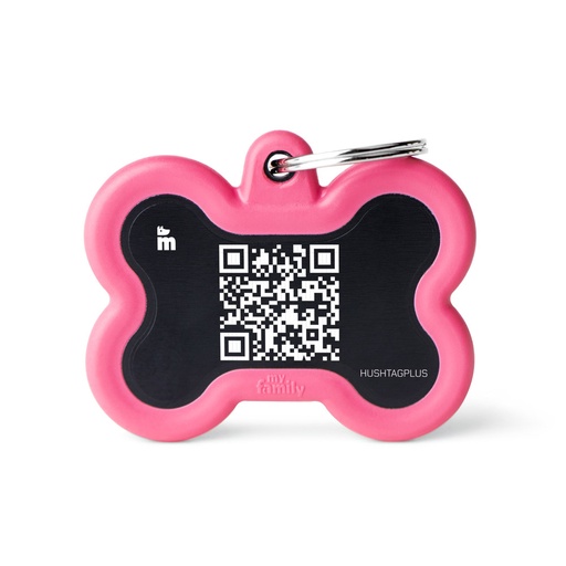 [MF81001] MyFamily Qrcode Aluminium Pink Bone With Pink Rubber