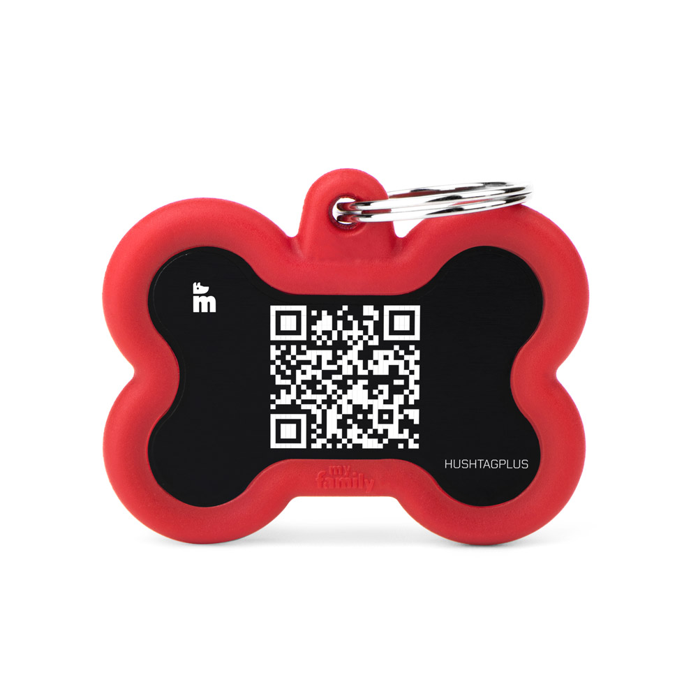 MyFamily Qrcode Aluminium Red Bone With Red Rubber