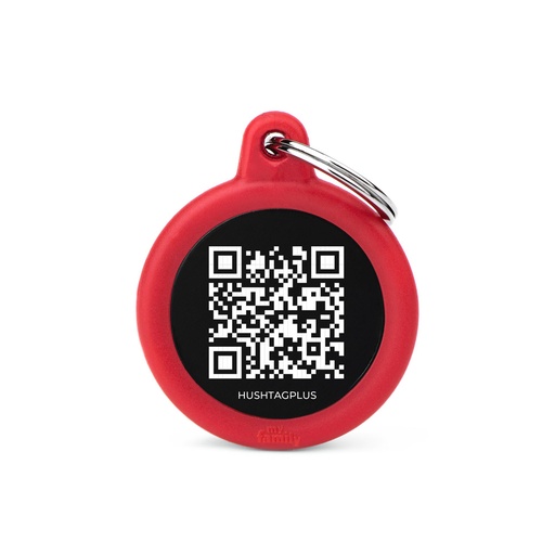 [MF81006] MyFamily Qrcode Aluminium Black Circle With Red Rubber