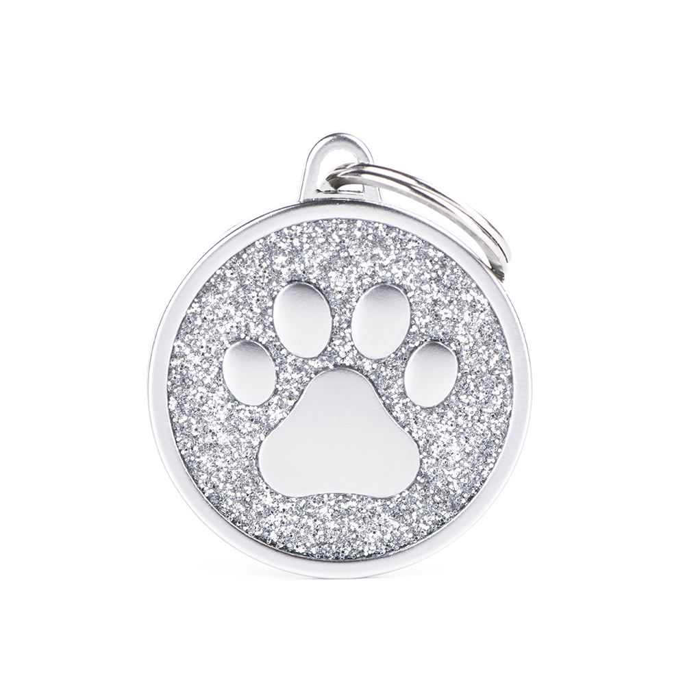 MyFamily Grey Glitter Circle Paw