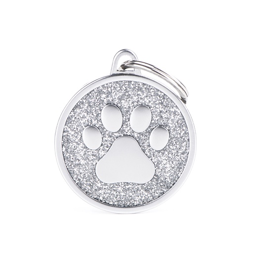 [MF85557] MyFamily Grey Glitter Circle Paw