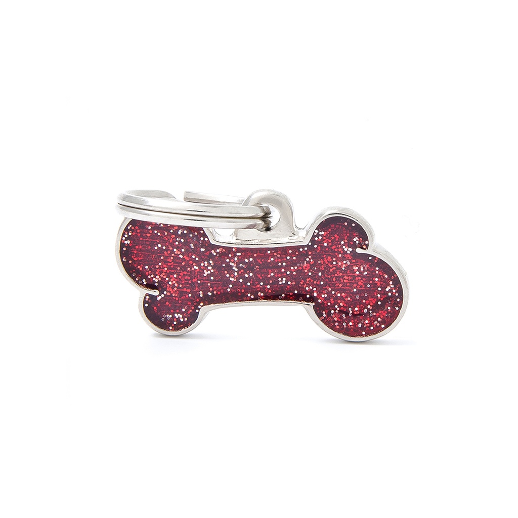 MyFamily Small Bone Glitter Red