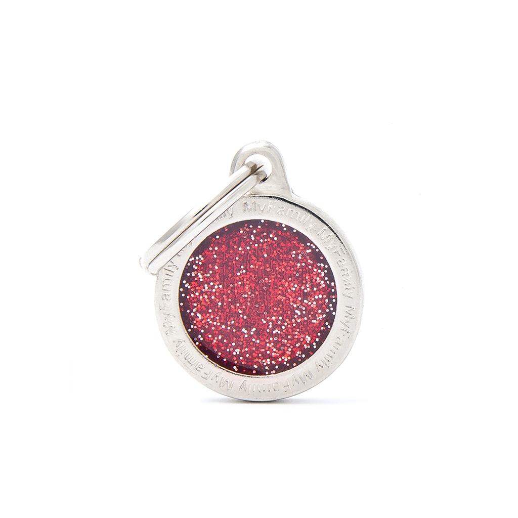 MyFamily Small Circle Glitter Red