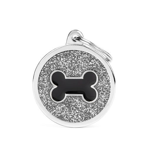 [MF27232] MyFamily Big Circle Grey Glitter Black Bone