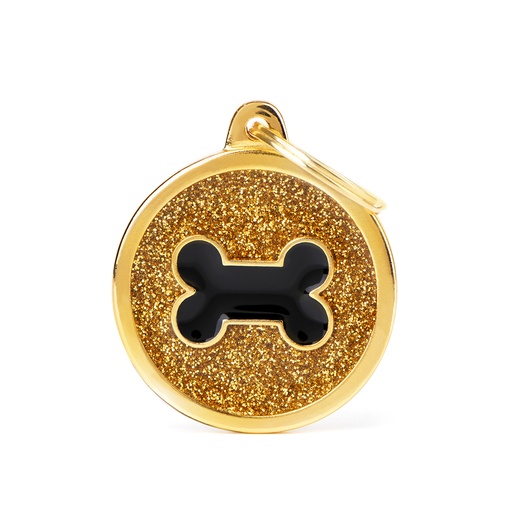 [MF27230] MyFamily Big Circle Gold Glitter Black Bone