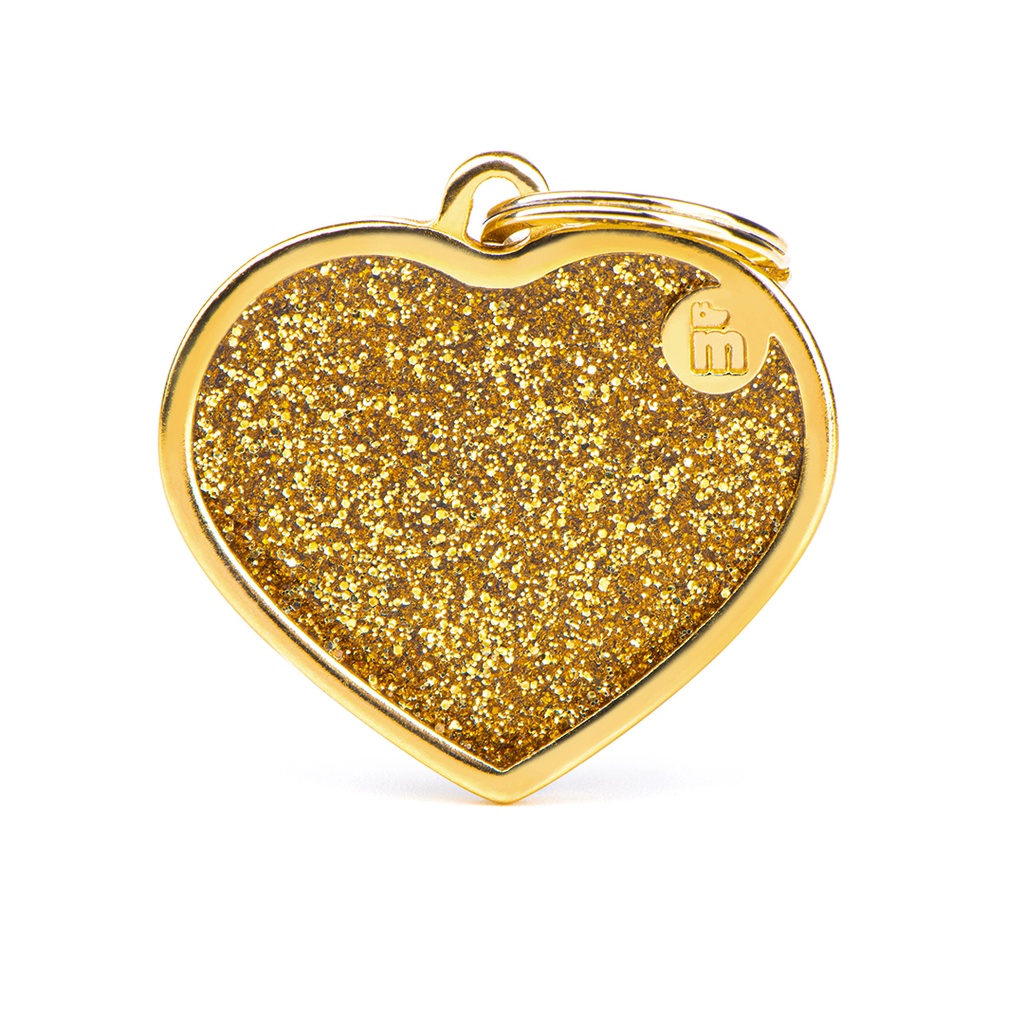 MyFamily Big Heart Glitter Gold
