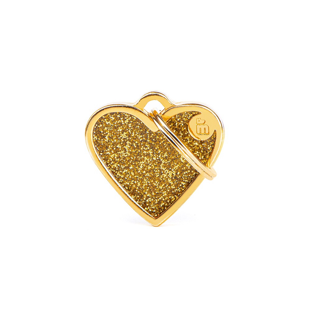 MyFamily Small Heart Glitter Gold