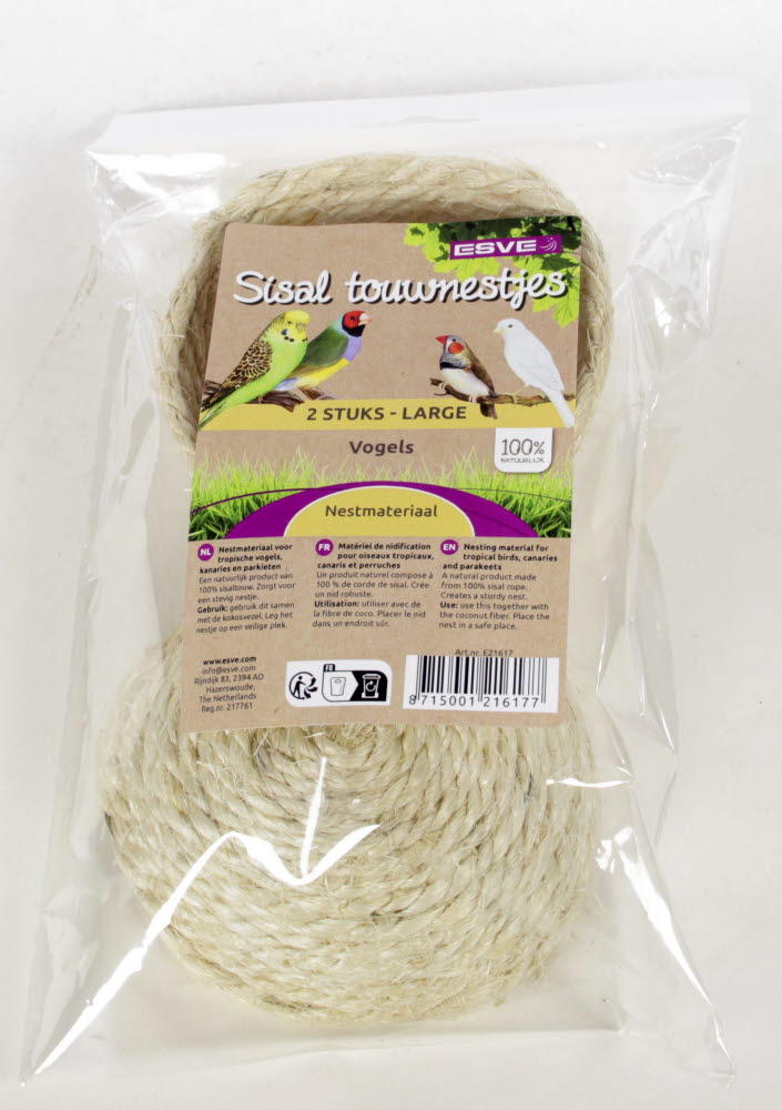 ESVE Sisal Touwnestjes Groot 2 st.