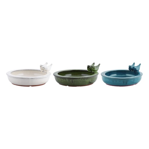 [ED10338] Vogelbad Keramiek Rond Assorti (1 st.)
