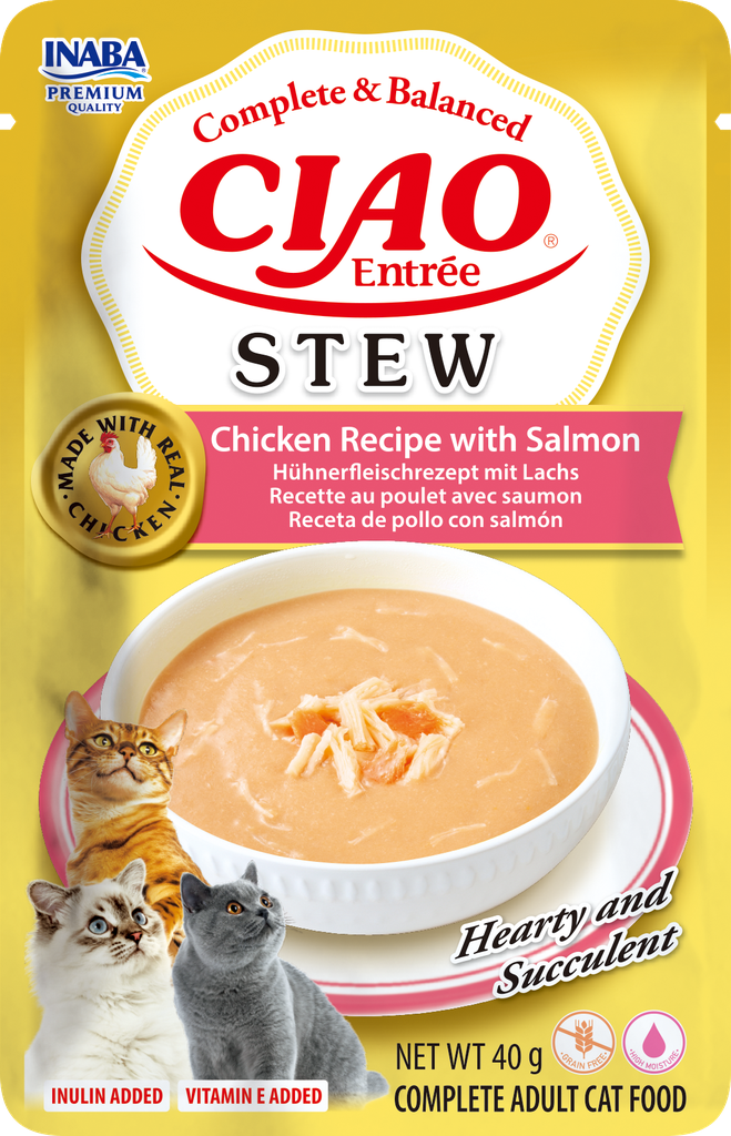 Inaba Entrée Stew Chicken With Salmon (12 x 40 gr.)