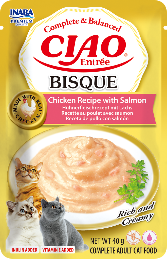 Inaba Entrée Bisque Chicken With Salmon (12 x 40 gr.)