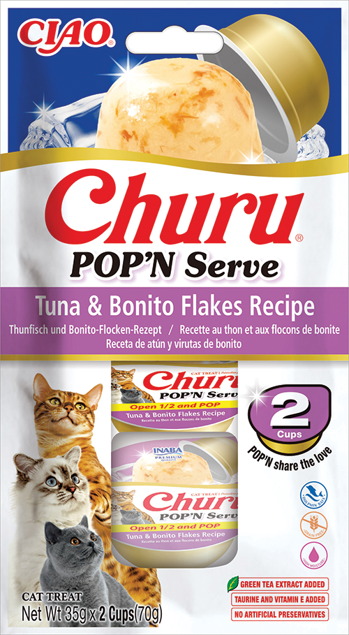 Inaba Churu Pop'N Serve Tuna & Bonito Flakes (6 x 2 x 35 gr.)