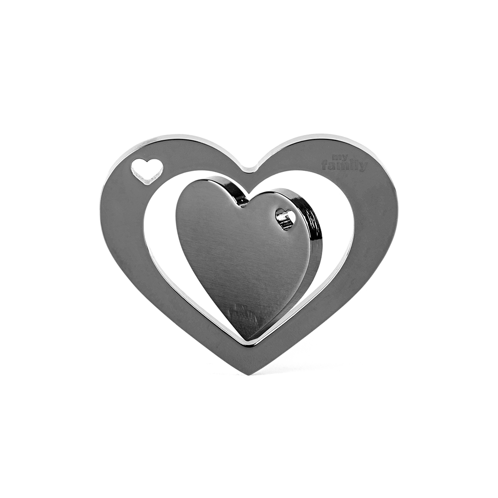 MyFamily Large Double Heart Black