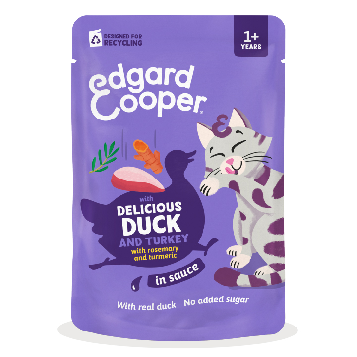 Edgard & Cooper Cat Adult Pouch Duck Turkey 12 x 85 gr.