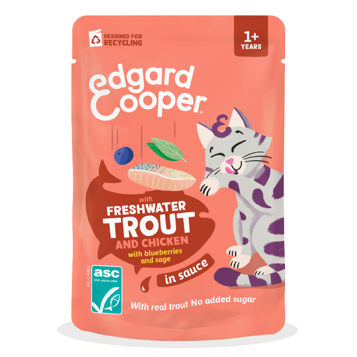 Edgard & Cooper Cat Adult Pouch Trout Chicken 12 x 85 gr.