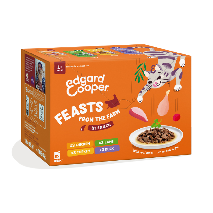 Edgard & Cooper Cat Adult Multipack Pouch Farm 4F 4 x 12 x 85 gr.