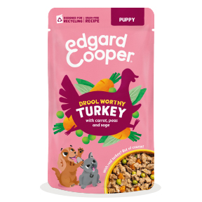 Edgard & Cooper Dog Puppy Pouch Turkey 8 x 150 gr.