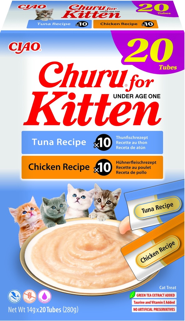 Inaba Churu Puree Multipack Kitten Tuna Cicken (20 st.)