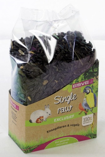 [E34133] Single Raw Zonnepitten Zwart 350 gr.