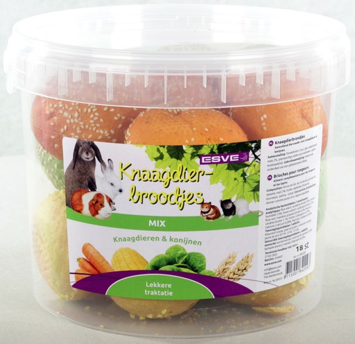 [E84209] ESVE Knaagdierbroodjes Mix-Bo s Emmer 18 x 1 st.