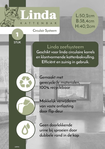 [FOLD155] Folder Linda Kattenbak Systeem 4 x 1 st.