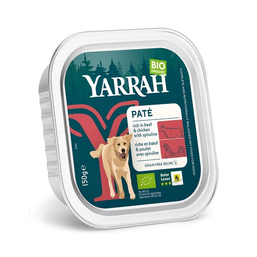 [Y9104] Yarrah Hond Alu Pate Rund/Spirulina 12 x 150 gr.