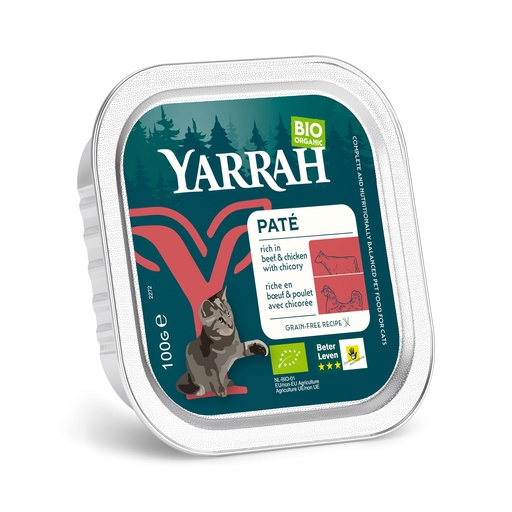 [Y9124] Yarrah Kat Alu Pate Kip/Rund/Chichorei 16 x 100 gr.