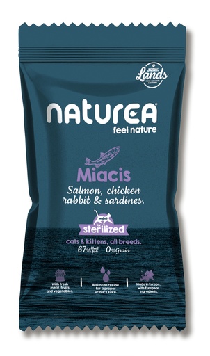 [NT43731] Naturea Cat Lands Salmon Chicken Rabbit Anchovies Sample 100 gr.