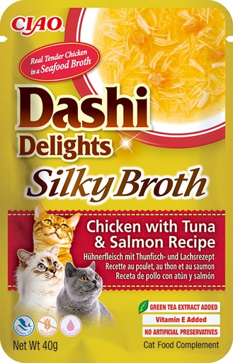 [FP73101] Inaba Dashi Delights Silky Chicken Tuna & Salmon 12 x 40 gr.