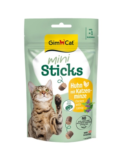 [GIM2220] GimCat Mini Sticks Kip & Kattenkruid 50 gr.