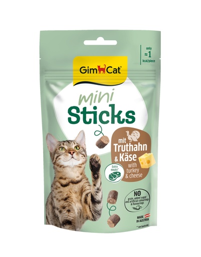 [GIM2244] GimCat Mini Sticks Kalkoen & Kaas 50 gr.