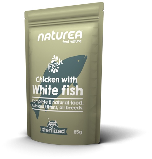 [NT37344] Naturea Cat Wet Food Chicken White Fish 12 x 85 gr.