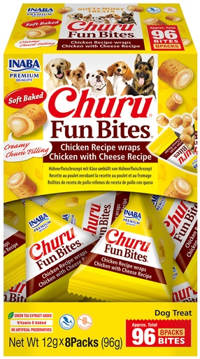 [FP73178] Inaba Dog Churu Fun Bites Chicken Wraps Chicken With Cheese (8 x 12 gr.)