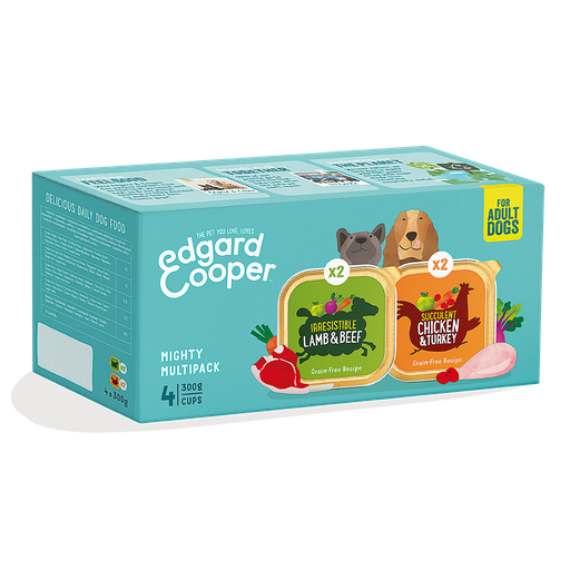 [EC14457] Edgard & Cooper Dog Adult Multipack (Lamb/Beef, Chicken/Turkey) 6 x 4 x 300 gr. 