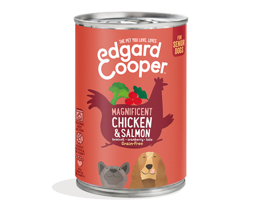 [EC48534] Edgard & Cooper Dog Senior Chicken & Salmon, Broccoli, Cranberry, Spinach 6 x 400 gr.