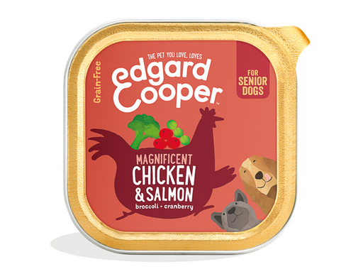 [EC48543] Edgard & Cooper Dog Senior Chicken & Salmon, Broccoli, Cranberry 11 x 150 gr.