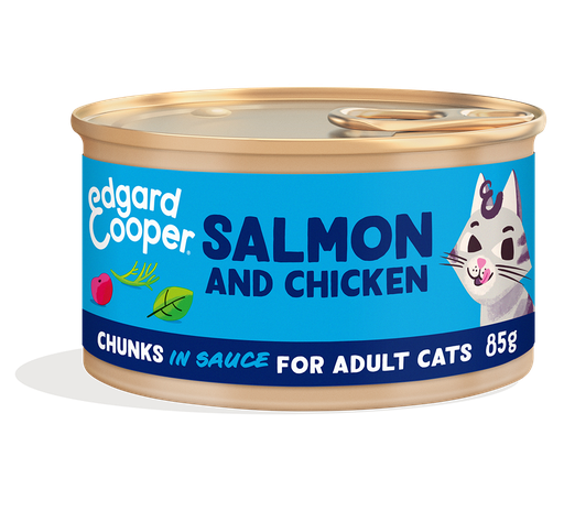 [EC64063] Edgard & Cooper Cat Adult Salmon And Chicken Chunks In Sauce 18 x 85 gr.