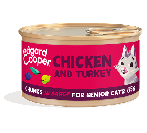 [EC64066] Edgard & Cooper Cat Senior Chicken And Turkey Chunks In Sauce 18 x 85 gr.