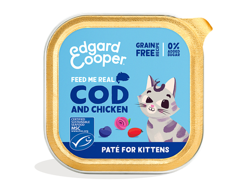 [EC64109] Edgard & Cooper Cat Kitten Cod And Chicken Paté 16 x 85 gr.