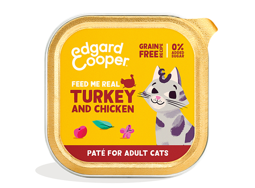 [EC64112] Edgard & Cooper Cat Adult Turkey And Chicken Paté 16 x 85 gr.
